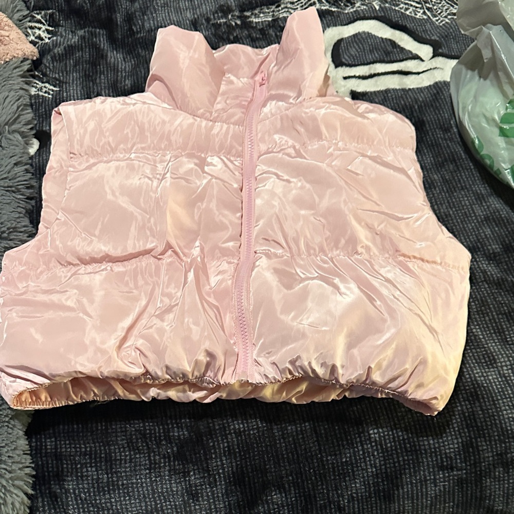 SHEIN Light Pink Quilted Vest